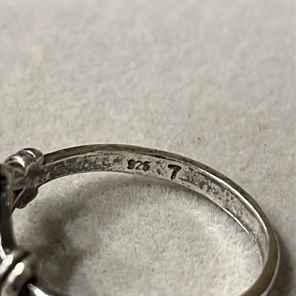 Sterling Silver Solid 925 Vintage Aquamarine Ring - image 5